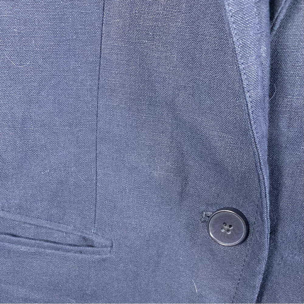 J. Crew Linen Blazer Women Sz 2 Navy‎ Blue Structured Work Capsule Wardrobe - Picture 5 of 13